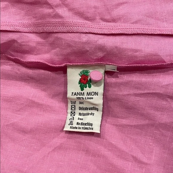 Fanm Mon, Pink Floral Embroidered Maxi Dress, Size S - Picture 8 of 9